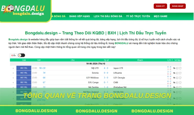 Tổng quan về trang thông tin bóng đá uy tín Bongdalu.design